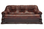 Диван 3-х местный из натуральной кожи «Гольцмаер» (Golzmayer) (Коричневая натуральная кожа)