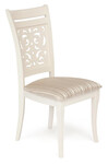 Стул с мягким сиденьем «Сиена» (Siena SA-SC) (ivory white (слоновая кость 2-5), ткань бежевая, рисунок золотистый (180-9))