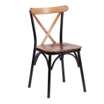Стул CROSSY (mod. 251) металл/фанера, 42 х 49 х 84 см, walnut (орех)/чёрный