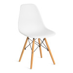 Стул CINDY (EAMES) (mod. 1801) дерево бук/металл/сиденье пластик, 45 х 40 х 82 см, White (белый)