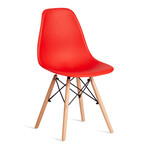 Стул CINDY (EAMES) (mod. 1801) дерево бук/металл/сиденье пластик, 45x51x82 см, Red (красный)