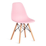 Стул CINDY (EAMES) (mod. 1801) дерево бук/металл/сиденье пластик, 45x51x82 см, Light pink (светло-розовый)
