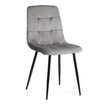 Стул CHILLY (mod. JSC-220) вельвет/металл, 44,5х52,5х88 см, Dark grey (темно-серый) HLR24 / черный