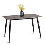 Стол обеденный Austen (mod. LDT-300 RION) столешница керамика (глянцевая) / опоры металл, серый/чёрный, 80х120х75 см