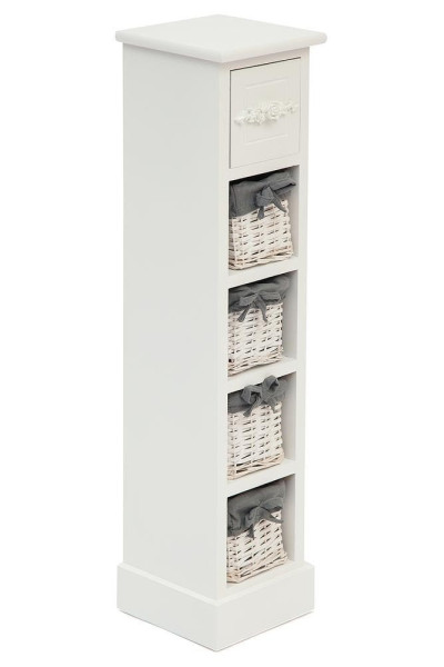 Тумба с 4 корзинами и ящиком Secret De Maison «Floral 5» (mod. HX16-002NS) (Белый)