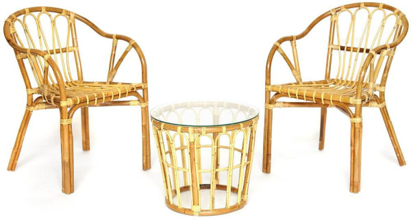 Комплект террасный «Akira» (2 кресла + 1 столик) (Натуральный)