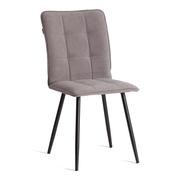 Стул обеденный Bari LT, флок , серый/черный, 29, 41х55х89 см