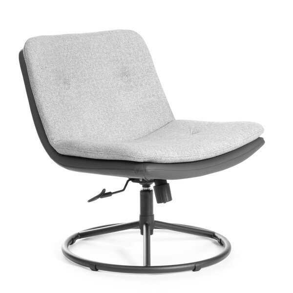 Кресло лаунж Oslo велюр/букле/экокожа, VT shape silver/графит