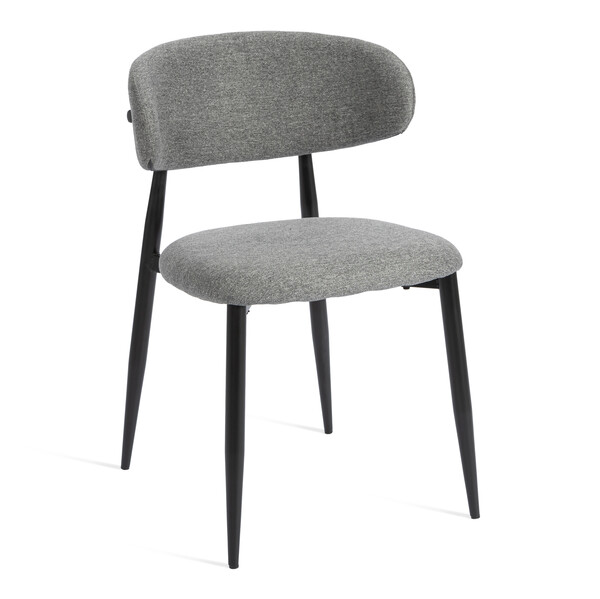 Стул обеденный Belsay/Белси велюр/металл, светло-серый/черный, 46х53х79см
