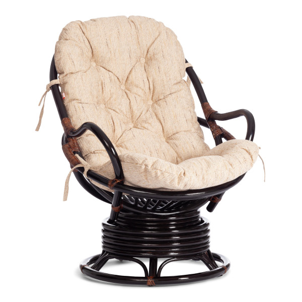 Кресло-качалка из ротанга «Флорес» (Flores 5005) + Подушка (Антик Браун)