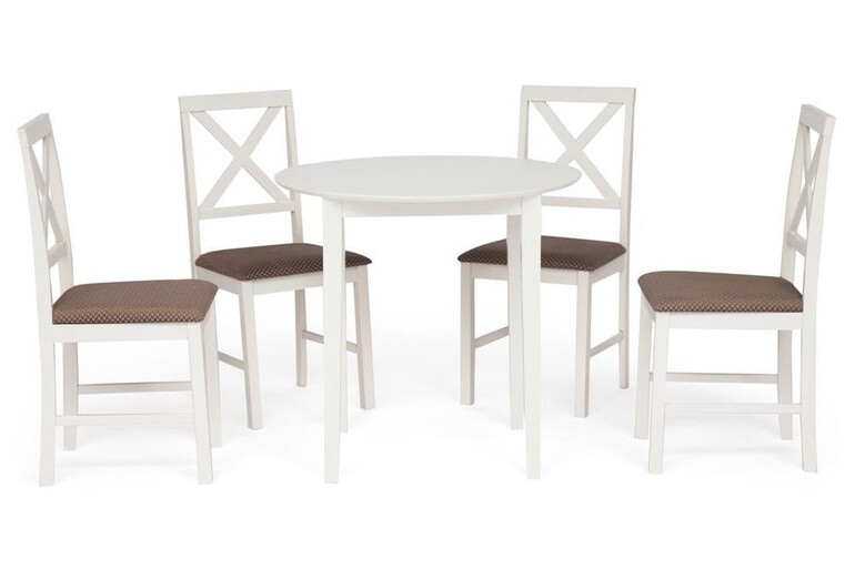 Обеденный комплект «Ватсон» (Watson) (стол + 4 стула) (Белый)
