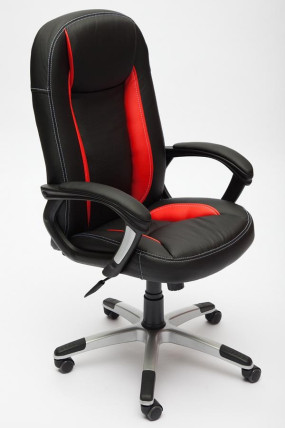 Кресло компьютерное «Бриндиси» (BRINDISI) (Чёрно-красная искусственная кожа)
