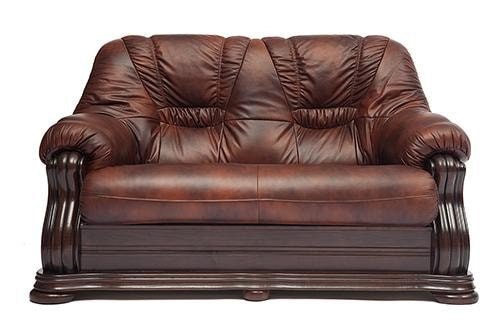 Диван 2-х местный из натуральной кожи «Гольцмаер» (Golzmayer) (Коричневая натуральная кожа)