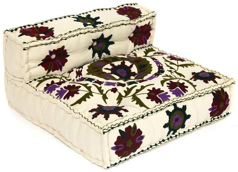 Модуль мягкий со спинкой Secret De Maison «Maharaja» (mod. MA-102) (Белый с цветами)
