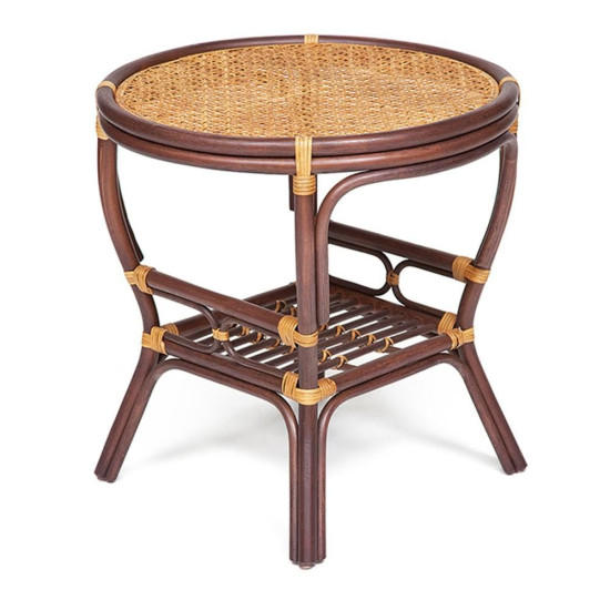 Стол кофейный «Pelangi» (Пеланги орех) из натурального ротанга (Pecan (орех)