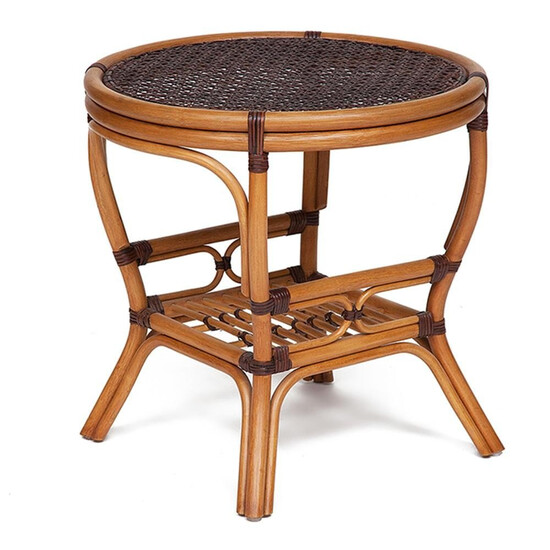 Стол кофейный «Pelangi» (Пеланги тёмный мёд) из натурального ротанга (Темный мед)