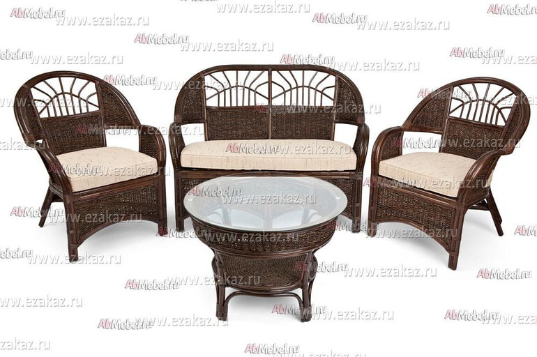 Комплект для отдыха «Леонардо» (Leonardo) натуральный ротанг (Honey (мёд)