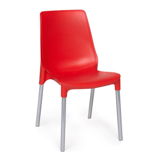 Стул GENIUS (mod 75) (красный/ножки хром)