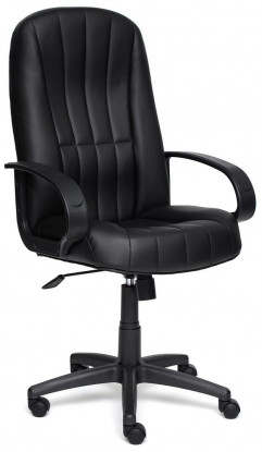 Кресло офисное из ткани TetChair CH 833 (Искусств. чёрная кожа)