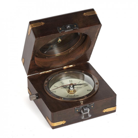 Часы и компас в деревянной коробочке Secret De Maison (mod. 49398) (Античная медь)
