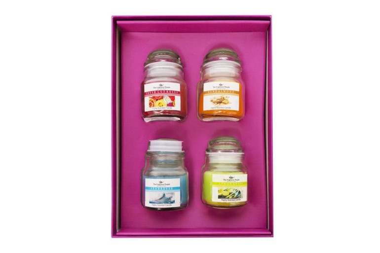 Комплект ароматических свечей в стаканах Secret De Maison 4 шт. (mod. TFP 115GF) (Розовый)