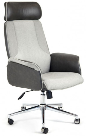 Кресло офисное «Charm» (Серый/чёрный экошерсть/кож/зам)