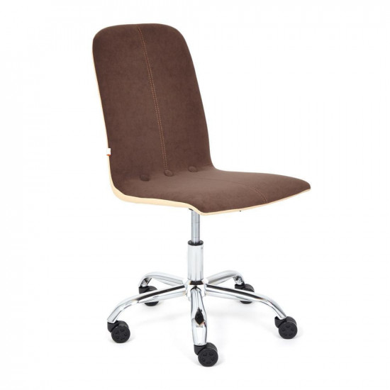 Кресло офисное «Rio» (флок/кож/зам , коричневый/бежевый)