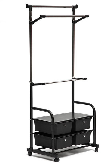 Вешалка раздвижная для гардеробной 16202Е14 (Чёрный)