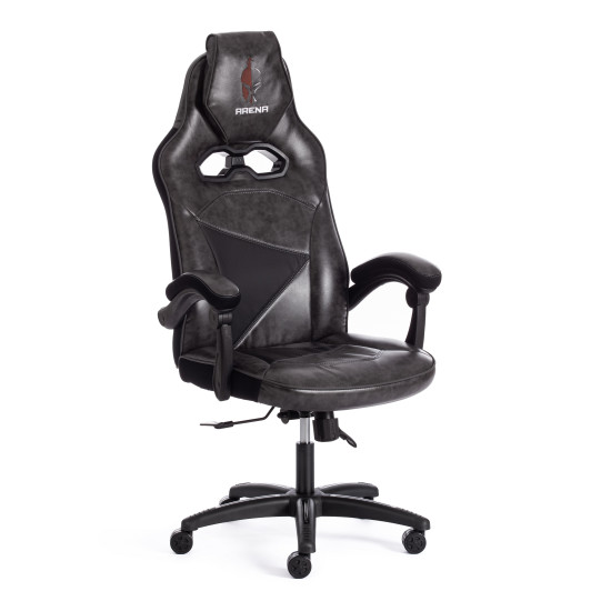 Кресло компьютерное «Arena» (серый/чёрный кож/зам)
