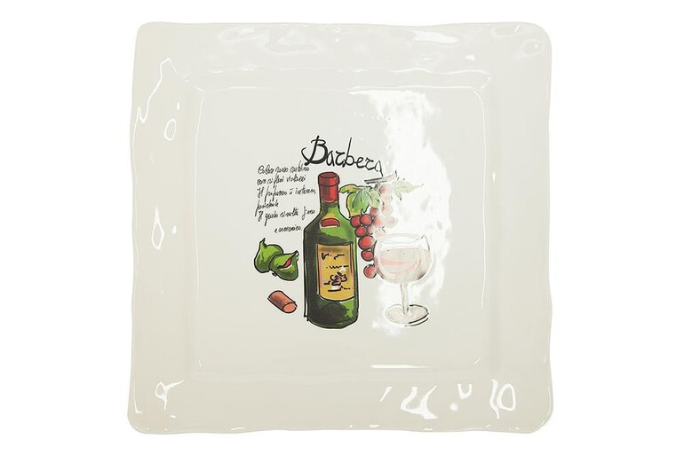 Тарелка обеденная квадратная "ВИНА" керамика, 28 х 28 см, рисунок 2 Malvasia