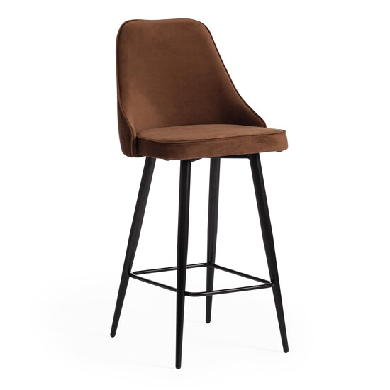 Стул барный «Kish» (mod. 714) (коричневый barkhat 11/черный)