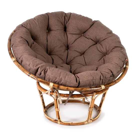 Кресло "PAPASAN ECO SKIN" / с подушкой / (экошерсть Коричневый, 1811-5)