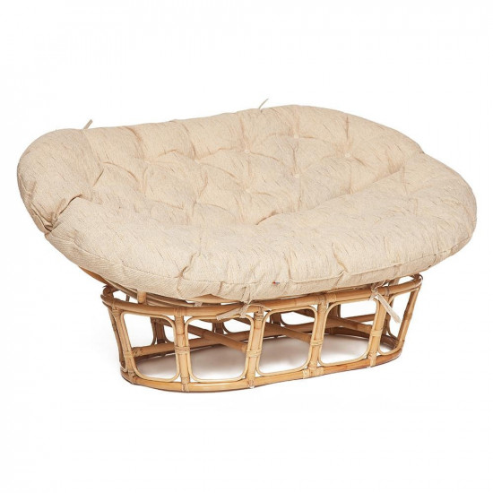 Кресло из ротанга «Мамасан Эко M119 / 23/02 SP» (Mamasan Eco Natural натуральный) + подушка (ткань старт)