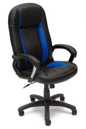 Кресло компьютерное «Бриндиси СТ» (BRINDISI ST) (Чёрно-синяя искусственная кожа)