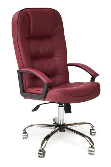 Кресло CH 9944 хром (Искусственная бордовая кожа)