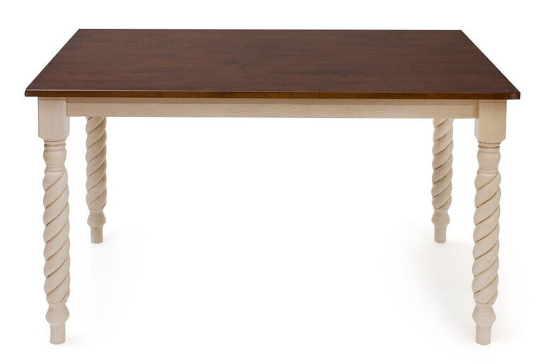 Стол обеденный «Наполеон» (NAPOLEON) (Античный белый/Тёмный дуб)