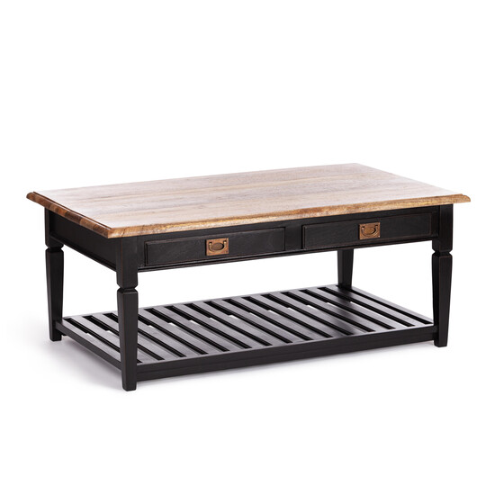 Столик кофейный Secret de Maison BLACK LABEL (mod. DA-2158A) дерево манго, 125х75х50 см, черный/натуральный