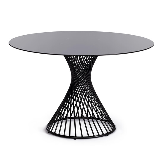 Стол BERTOIA (mod. GT21) металл/стекло, 120 х 120 х 75 см, Black (черный)