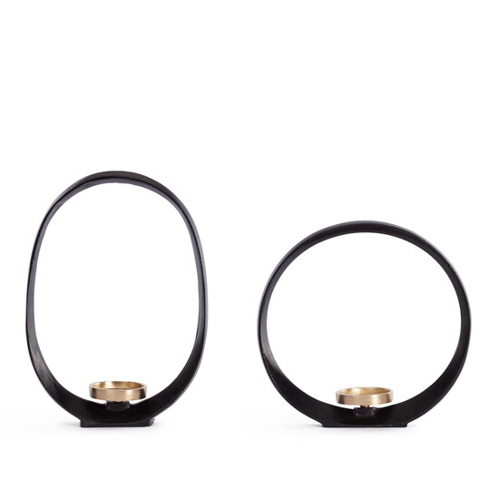 Набор подсвечников Secret De Maison ROLLIN ( mod. LS-0006 )  металл: аллюминий, 33 х 35см, 30 х 42 см, черный