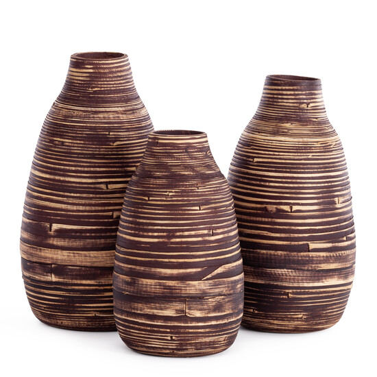 Набор ваз Secret De Maison VENCH ( mod. LS-0184 )  бамбук,  23 х 23 х 41 см , 20 х 20 х 36 см, 18 х 18 х 31 с, коричневый/бежевый