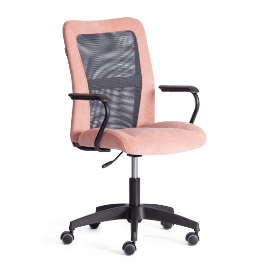 Кресло STAFF флок/ткань, розовый/серый, 137/W-12