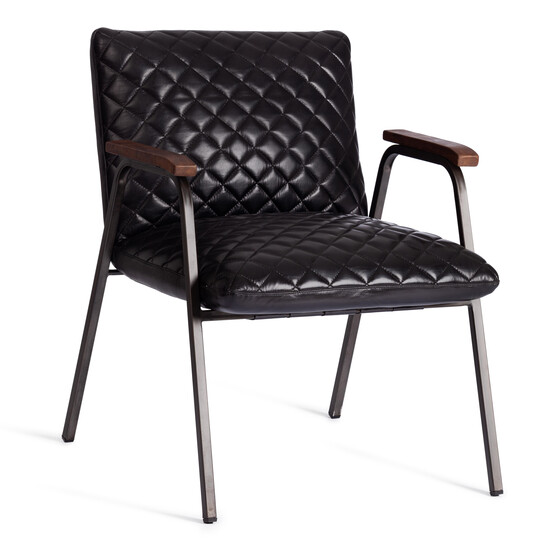 Кресло Secret De Maison STITCH (mod. 2866) металл, кожа буйвола, 63 x 71 x 78 см (67 x 80 x 70 см), черный