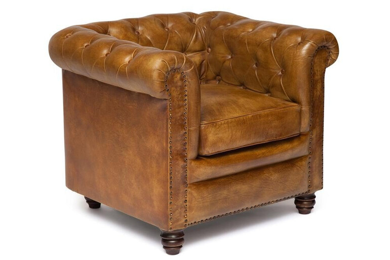 Кресло Secret De Maison «Честер» (Chester) 1157B из натуральной кожи (Античный светлый)