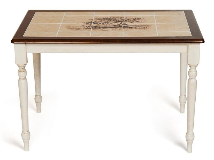 Стол обеденный с плиткой СТ 3045P античный (Натюрморт)