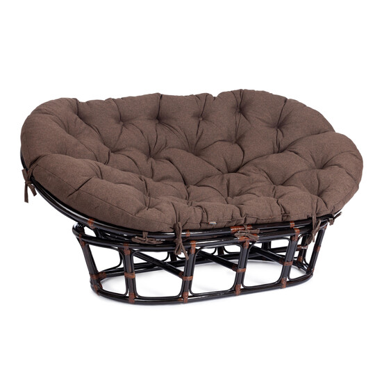 Диван MAMASAN/МАМАСАН 23/02 W /с подушкой/ подушка 182х119 см, 169х102х80 см, Antique brown (античный черно-коричневый), ткань, коричневый, 3М7