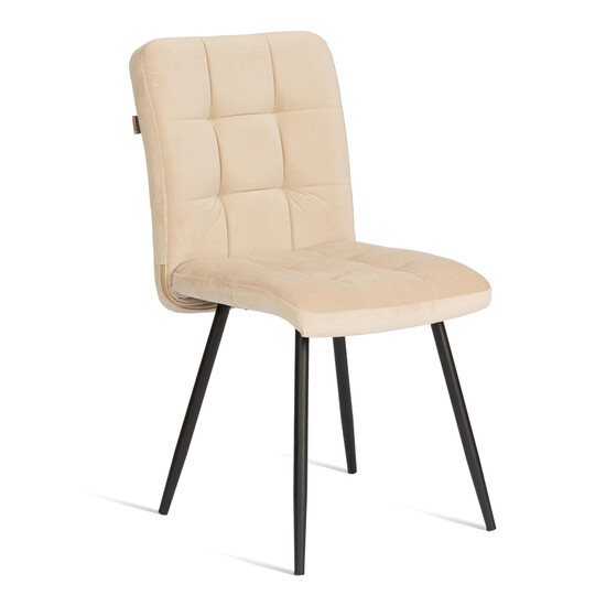 Стул обеденый Medeo разборный, велюр, 47х56х89, молочный/черный, (Porsche 2)