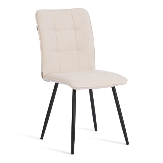 Стул обеденный Bari флок , 46х55х89, молочный/черный, 4