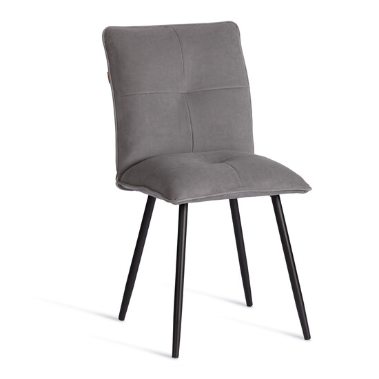 Стул обеденный Sweet LT, флок , серый/черный, 29, 41х55х88 см