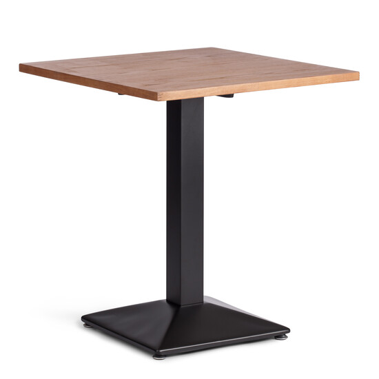 Стол RAGNAROK (mod.XMS-T9090) дерево вяз/железная опора, 70х70х76 см, груша №3/черная опора