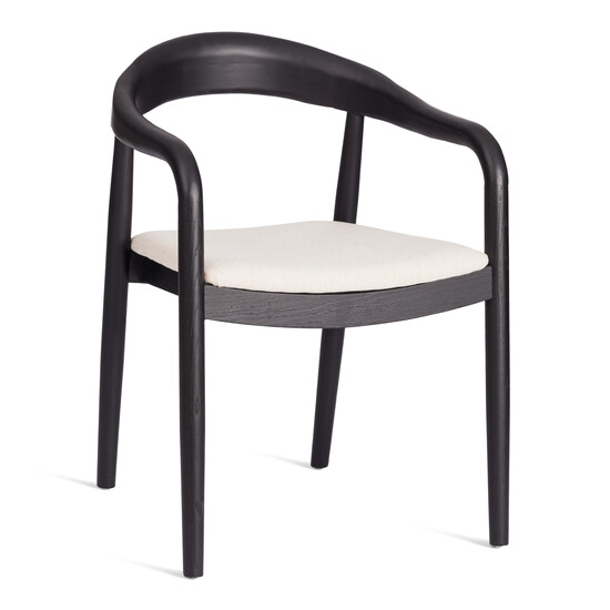 Стул BALDUR (mod.XMS-CB2921D) дерево вяз/ткань лен, 49х52х76,5 см, черный/бежевый лен